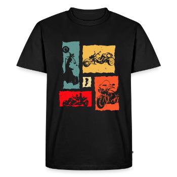 Trike Rétro - T-shirt Premium bio Homme - noir - Devant - Nico (187cm)