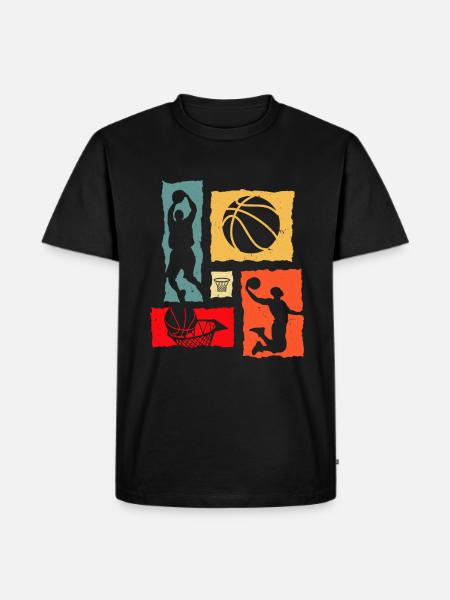 Basketball Retro Basketball Player - Men's Premium Organic T-Shirt - black
