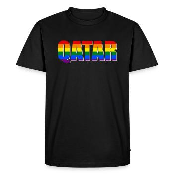 QATAR LGBTQIA - T-shirt Premium bio Homme - noir - Devant - Nico (187cm)