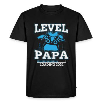 Papa Level Loading 2024 - Men's Premium Organic T-Shirt - black - Front - Nico (187cm)
