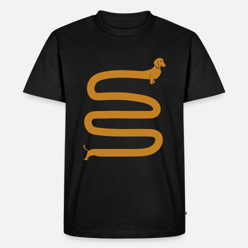 Langer Dackel - Männer Premium Bio T-Shirt - Schwarz