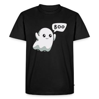 Boo Ghost Halloween - Men's Premium Organic T-Shirt - black - Front - Nico (187cm)