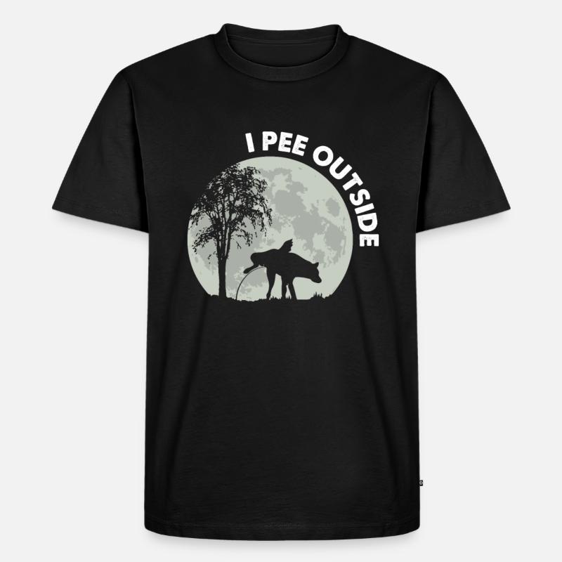 I Pee Outside Hund - Männer Premium Bio T-Shirt - Schwarz