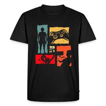 Dart Retro Dart Vintage Dart Player - T-shirt Premium bio Homme - noir - Devant - Nico (187cm)
