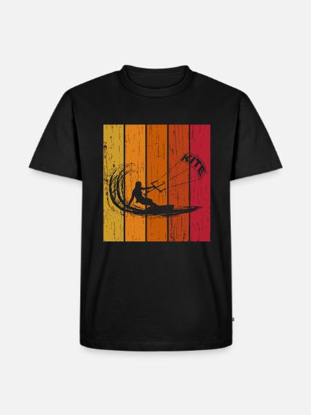 Retro Kite Kitesurfer - Men's Premium Organic T-Shirt - black
