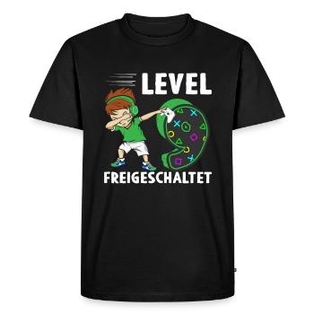 Level 9 Jahre Geburtstagsshirt Gamer 2014 - Männer Premium Bio T-Shirt - Schwarz - Vorne - Nico (187cm)