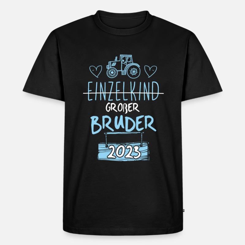 Großer Bruder 2023 Traktor - Männer Premium Bio T-Shirt - Schwarz