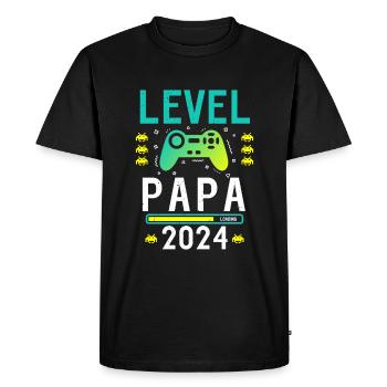Papa Level Loading 2024 - Men's Premium Organic T-Shirt - black - Front - Nico (187cm)