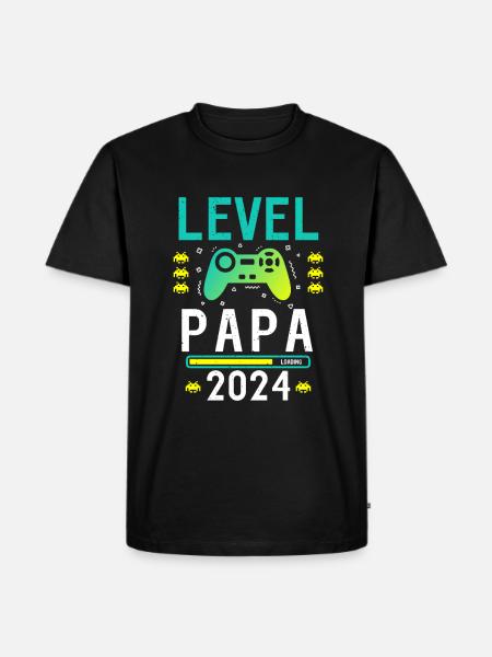 Papa Level Loading 2024 - Men's Premium Organic T-Shirt - black