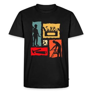 Charpentier Rétro - T-shirt Premium bio Homme - noir - Devant - Nico (187cm)
