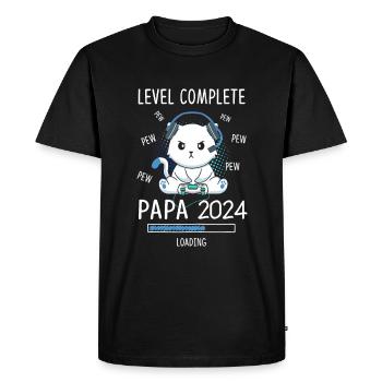 Level Complete PAPA 2024 - Men's Premium Organic T-Shirt - black - Front - Nico (187cm)