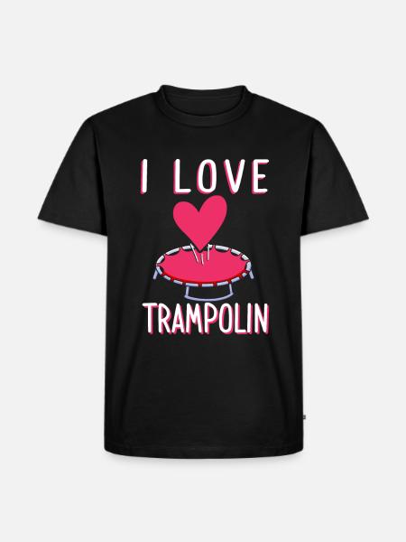 I Love Trampolin Trampolinturner - Männer Premium Bio T-Shirt - Schwarz