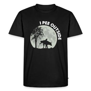 Je fais dehors chien - T-shirt Premium bio Homme - noir - Devant - Nico (187cm)