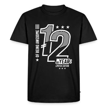 Of Being Awesome 12 Years - 12 Birthday - Men's Premium Organic T-Shirt - black - Front - Nico (187cm)