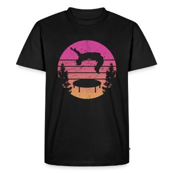 Trampoline Rétro Backflip - T-shirt Premium bio Homme - noir - Devant - Nico (187cm)
