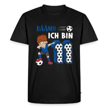 11. Geburtstag Fussball 11 Jahre Fußballer - Männer Premium Bio T-Shirt - Schwarz - Vorne - Nico (187cm)