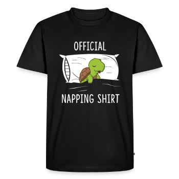 Official Napping Shirt Turtle - Men's Premium Organic T-Shirt - black - Front - Nico (187cm)