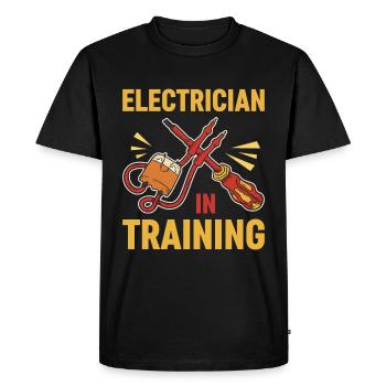 Électricien Electricité Master - T-shirt Premium bio Homme - noir - Devant - Nico (187cm)