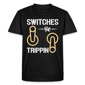 Electrician Power Master - Men's Premium Organic T-Shirt - black - Front - Nico (187cm)