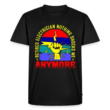 Maître électricien Power - T-shirt Premium bio Homme - noir - Devant - Nico (187cm)