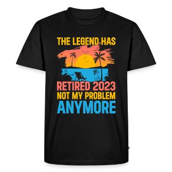 La légende prend sa retraite Comptabilité - T-shirt Premium bio Homme - noir - Devant - Nico (187cm)
