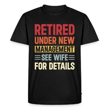 Le départ à la retraite des comptables en chiffres - T-shirt Premium bio Homme - noir - Devant - Nico (187cm)