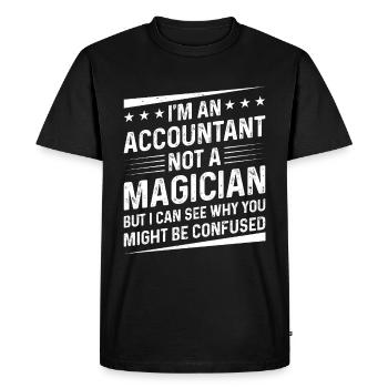 Comptable La retraite en chiffres Pension - T-shirt Premium bio Homme - noir - Devant - Nico (187cm)