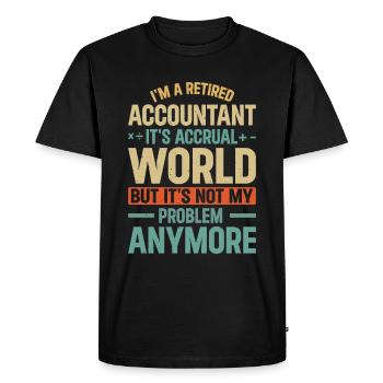 Comptable Retraite en chiffres Pension - T-shirt Premium bio Homme - noir - Devant - Nico (187cm)