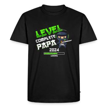 Level Complete PAPA 2024 - Men's Premium Organic T-Shirt - black - Front - Nico (187cm)