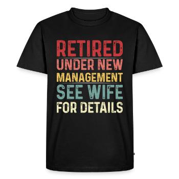 Comptable Retraite en chiffres Pension - T-shirt Premium bio Homme - noir - Devant - Nico (187cm)