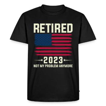 Comptable Retraite en chiffres Pension - T-shirt Premium bio Homme - noir - Devant - Nico (187cm)