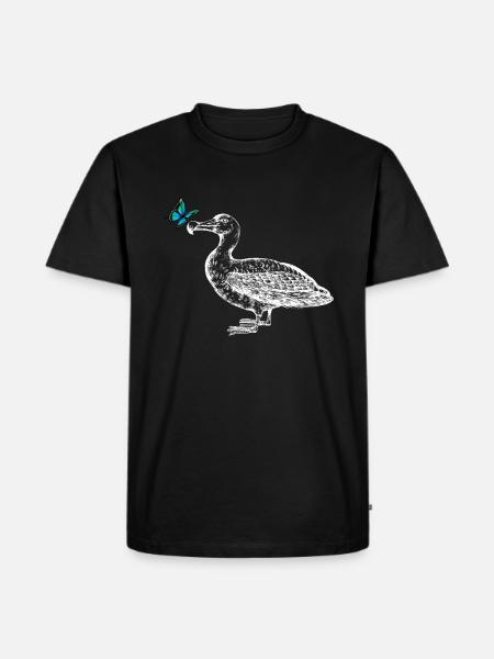 Seagull with butterfly - Men's Premium Organic T-Shirt - black