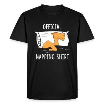 Official Napping Shirt Camel - Men's Premium Organic T-Shirt - black - Front - Nico (187cm)