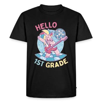 Allô 1ère année - Bonjour les roches de première année - T-shirt Premium bio Homme - noir - Devant - Nico (187cm)