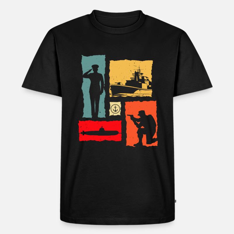 Soldat Retro - Männer Premium Bio T-Shirt - Schwarz