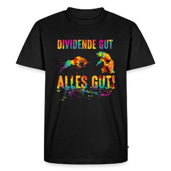 Dividend Good All Good Stock Market Stocks - Men's Premium Organic T-Shirt - black - Front - Nico (187cm)