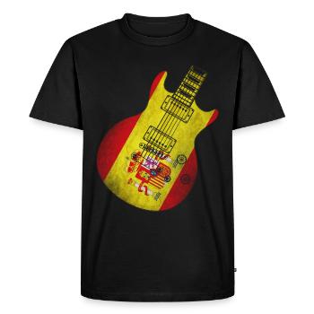 Drapeau de l’Espagne Guitare - T-shirt Premium bio Homme - noir - Devant - Nico (187cm)