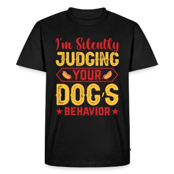 Manger des hot-dogs - pour les amateurs de délicieux hot-dogs - T-shirt Premium bio Homme - noir - Devant - Nico (187cm)