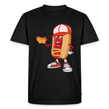 Manger des hot-dogs - pour les amateurs de délicieux hot-dogs - T-shirt Premium bio Homme - noir - Devant - Nico (187cm)