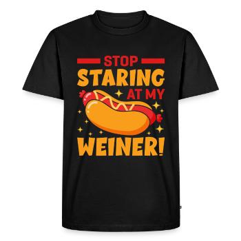 Manger des hot-dogs - pour les amateurs de délicieux hot-dogs - T-shirt Premium bio Homme - noir - Devant - Nico (187cm)