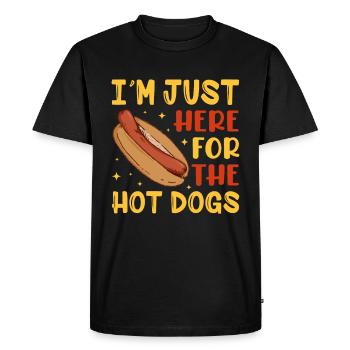Manger des hot-dogs - pour les amateurs de délicieux hot-dogs - T-shirt Premium bio Homme - noir - Devant - Nico (187cm)