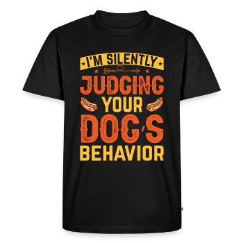Manger des hot-dogs - pour les amateurs de délicieux hot-dogs - T-shirt Premium bio Homme - noir - Devant - Nico (187cm)