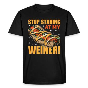 Manger des hot-dogs - pour les amateurs de délicieux hot-dogs - T-shirt Premium bio Homme - noir - Devant - Nico (187cm)