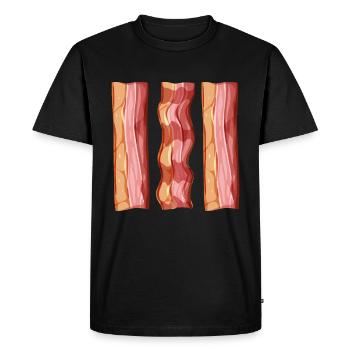 Amateur de bacon - Je fais du bacon dessus - T-shirt Premium bio Homme - noir - Devant - Nico (187cm)