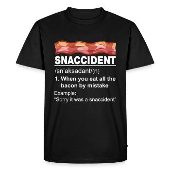 Amateur de bacon - Je fais du bacon dessus - T-shirt Premium bio Homme - noir - Devant - Nico (187cm)