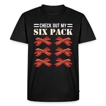 Amateur de bacon - Je fais du bacon dessus - T-shirt Premium bio Homme - noir - Devant - Nico (187cm)