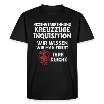 Kreuzzüge Inquisition Kirche wissen wie man feiert - Männer Premium Bio T-Shirt - Schwarz - Vorne - Nico (187cm)