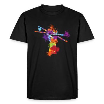 Drumsticks Splash Art - Men's Premium Organic T-Shirt - black - Front - Nico (187cm)