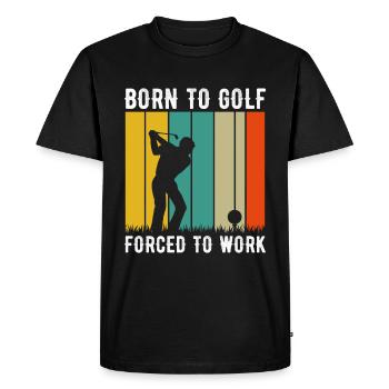 Jouer au golf, c’est vivre !- Swing the golf club - T-shirt Premium bio Homme - noir - Devant - Nico (187cm)