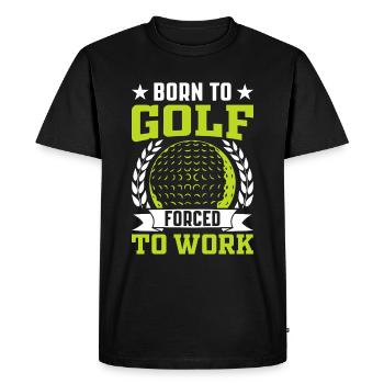 Jouer au golf, c’est vivre !- Swing the golf club - T-shirt Premium bio Homme - noir - Devant - Nico (187cm)